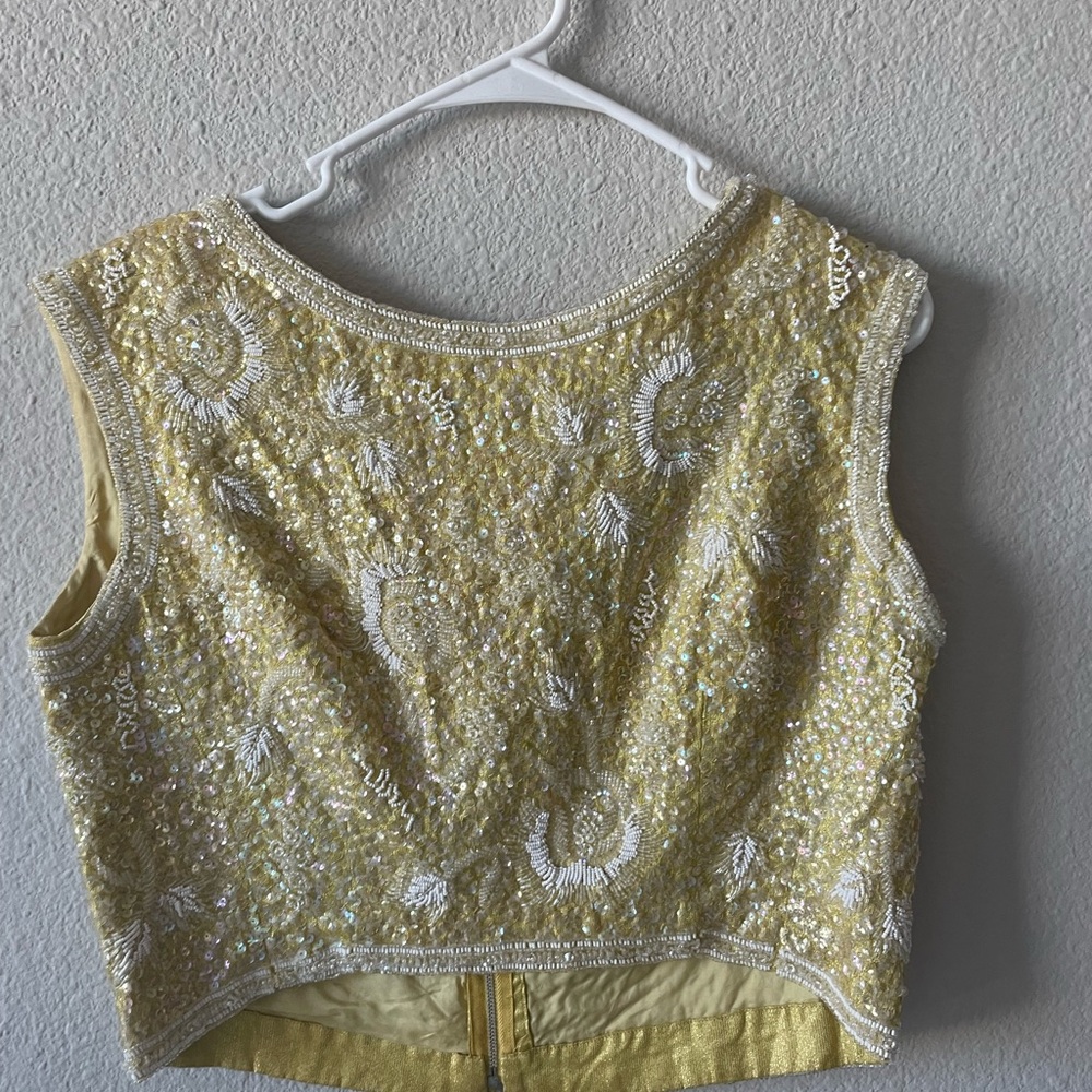 Elegant Gold Sequin Embellished Women's Top